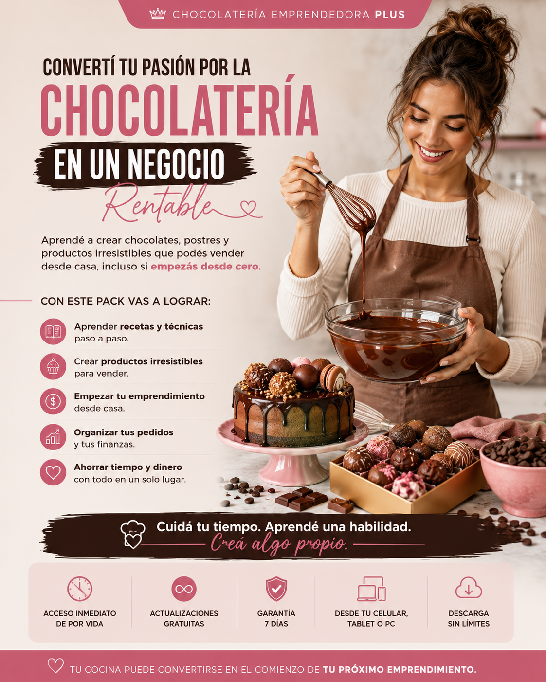 Kit Chocolatería Emprendedora — Recetas, Ventas 5 Guias al precio de 1 + 6 bonos 🎁